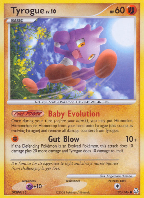 Tyrogue Pokemon card (126/146, Legends Awakened)