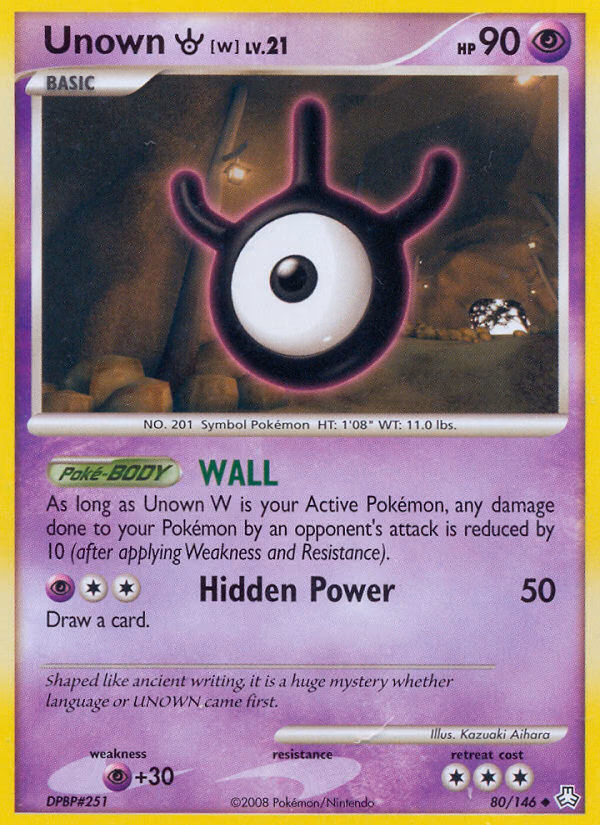 Unown [W] Pokemon card (80/146, Legends Awakened)
