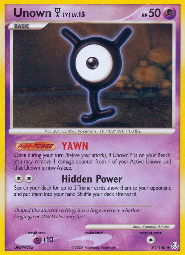 Unown [Y] Pokemon card (81/146, Legends Awakened)
