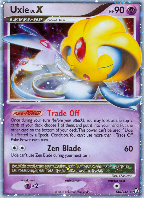 Uxie LV.X Pokemon card (146/146, Legends Awakened)