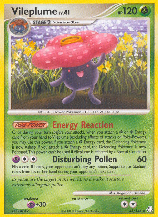 Vileplume Pokemon card (45/146, Legends Awakened)
