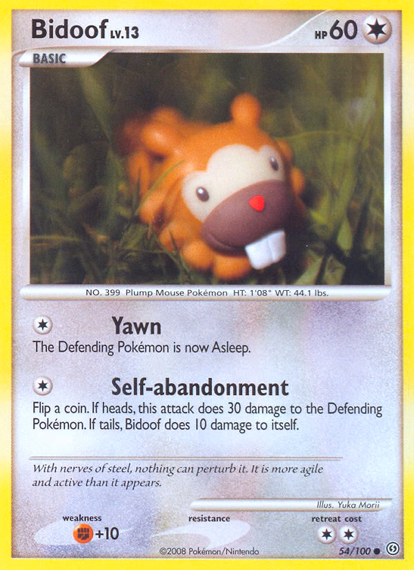 Bidoof Pokemon card (54/100, Stormfront)