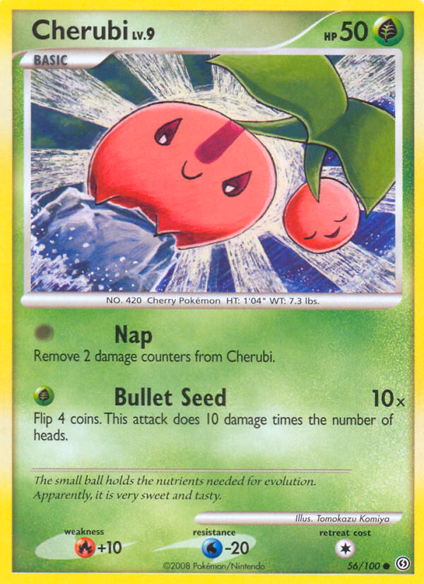Cherubi Pokemon card (56/100, Stormfront)