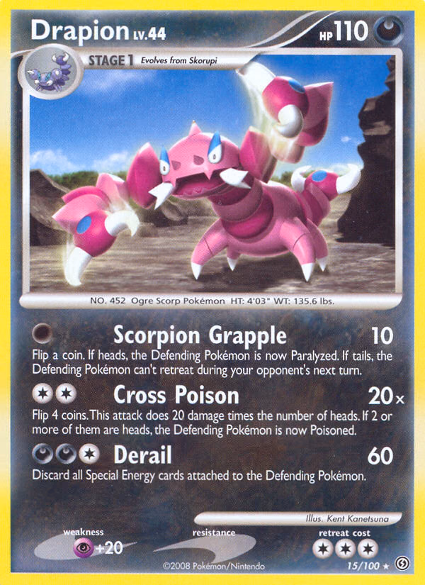 Drapion Pokemon card (15/100, Stormfront)