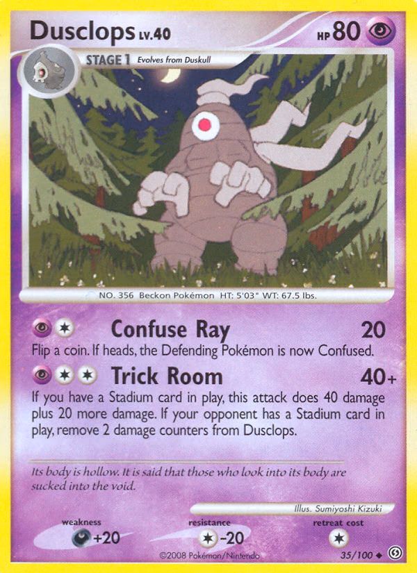 Dusclops Pokemon card (35/100, Stormfront)