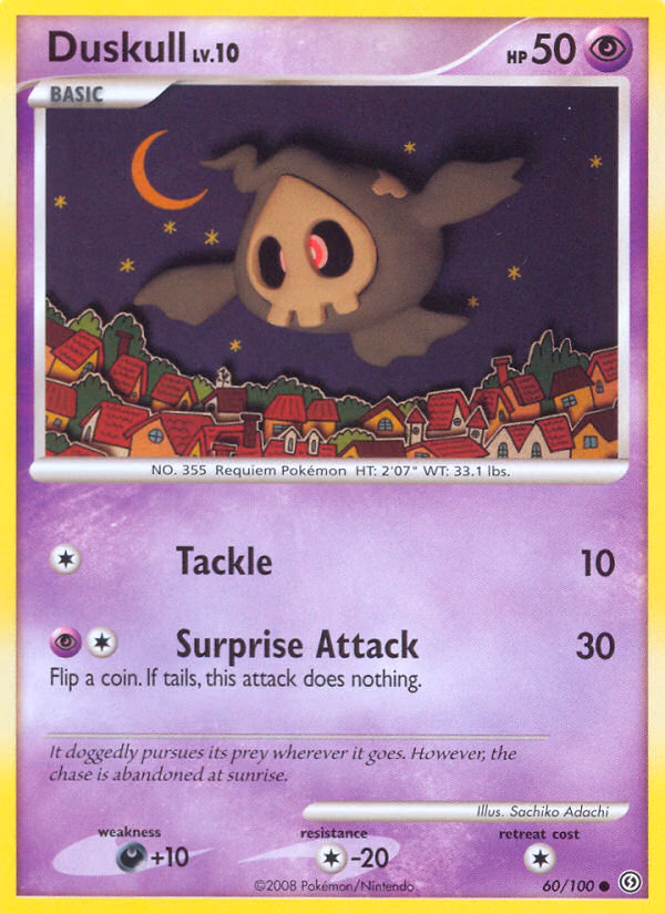 Duskull Pokemon card (60/100, Stormfront)