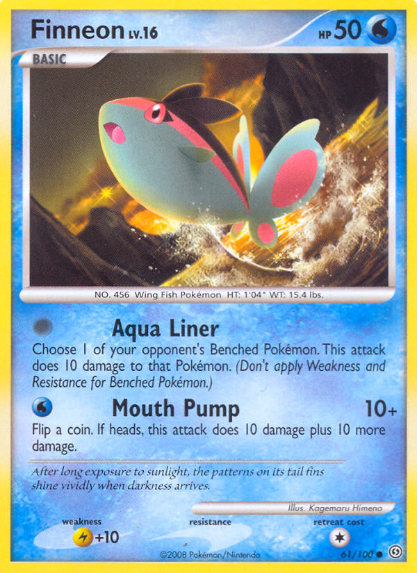 Finneon Pokemon card (61/100, Stormfront)