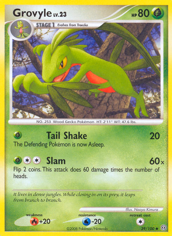 Grovyle Pokemon card (39/100, Stormfront)