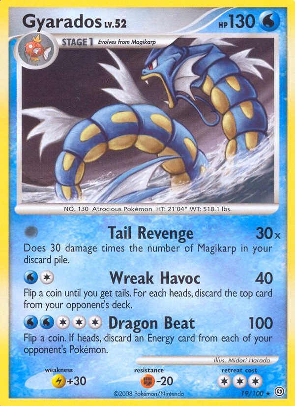 Gyarados Pokemon card (19/100, Stormfront)