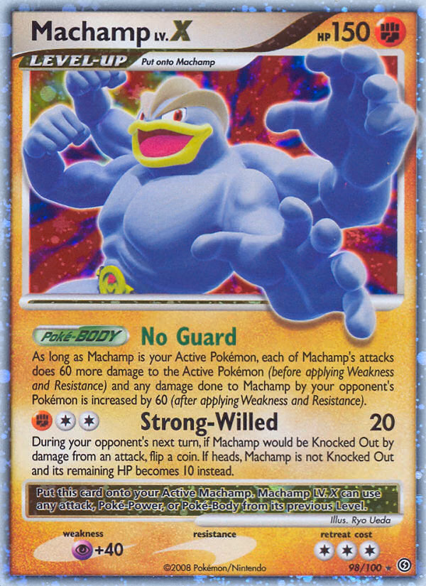 Machamp LV.X Pokemon card (98/100, Stormfront)