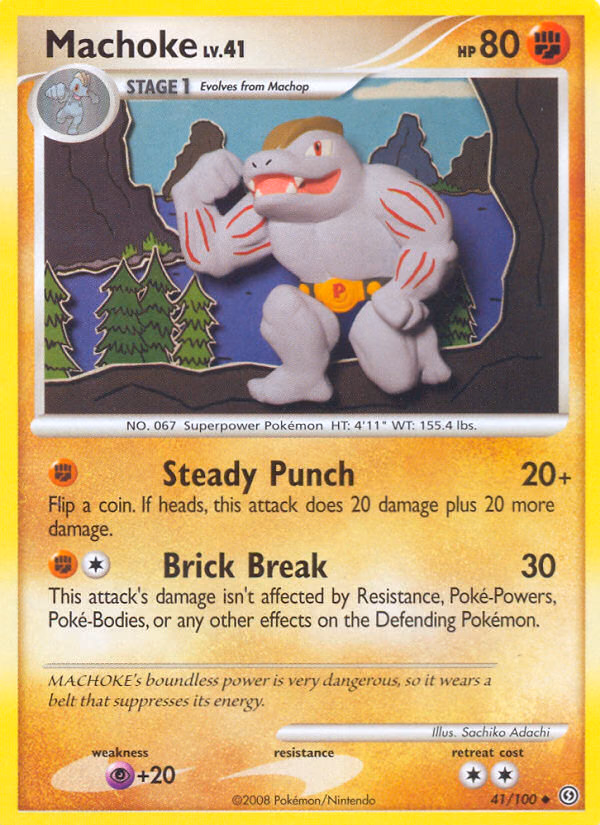 Machoke Pokemon card (41/100, Stormfront)