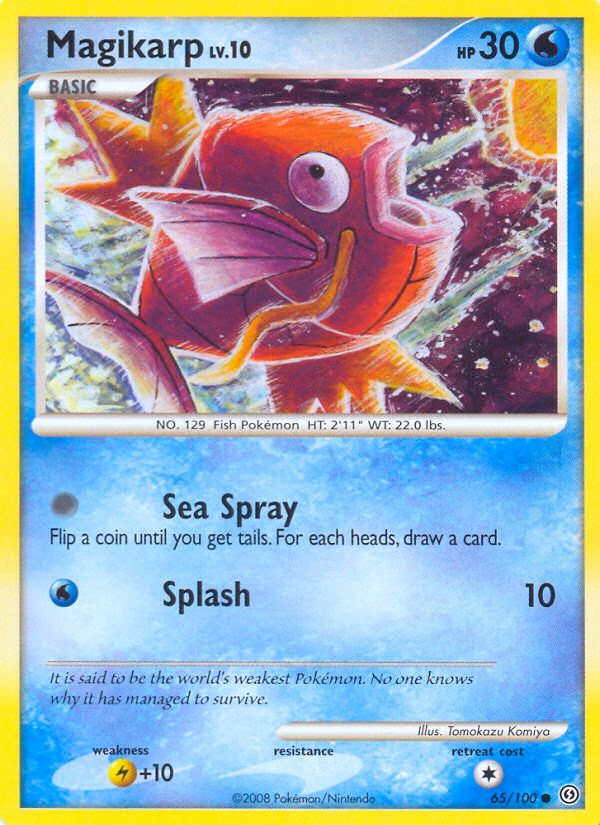 Magikarp Pokemon card (65/100, Stormfront)