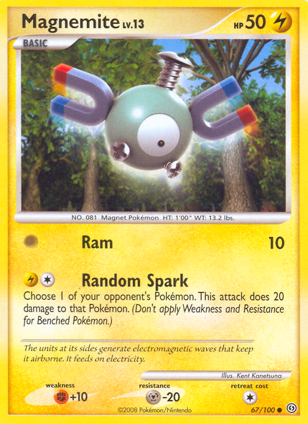 Magnemite Pokemon card (67/100, Stormfront)