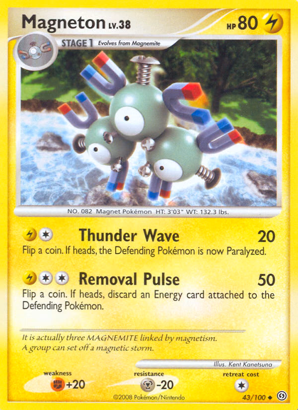 Magneton Pokemon card (43/100, Stormfront)