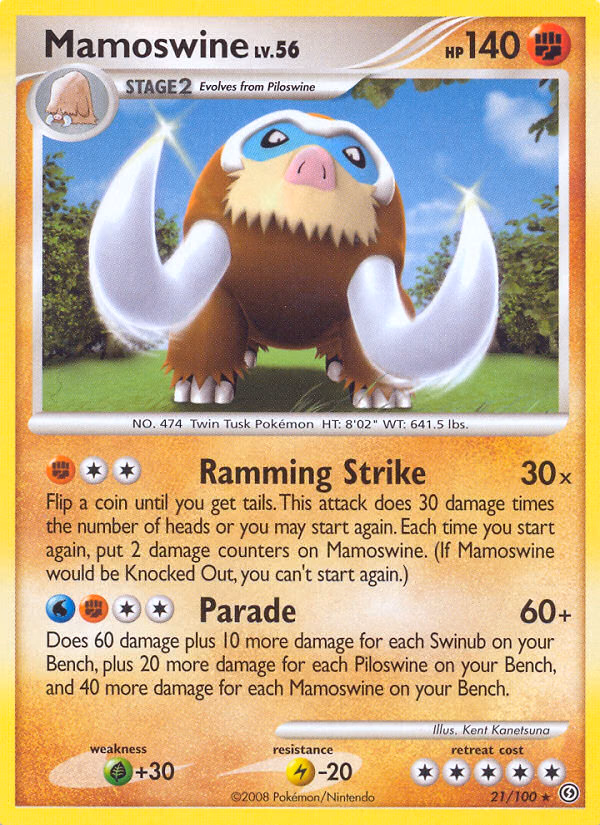 Mamoswine Pokemon card (21/100, Stormfront)
