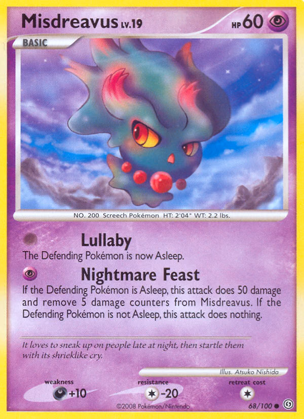 Misdreavus Pokemon card (68/100, Stormfront)