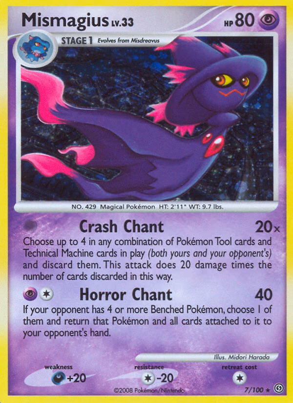 Mismagius Pokemon card (7/100, Stormfront)