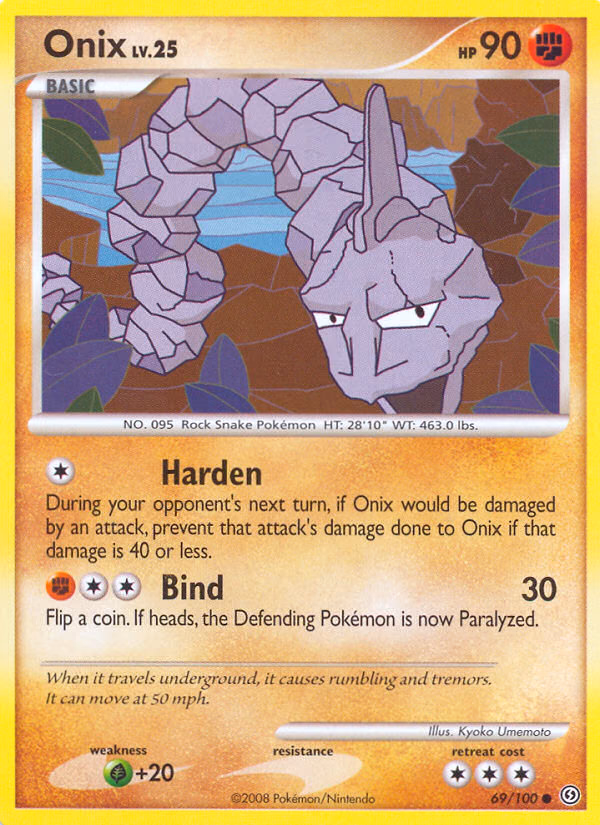 Onix Pokemon card (69/100, Stormfront)