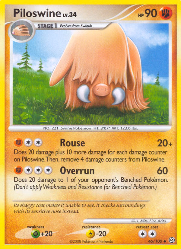 Piloswine Pokemon card (46/100, Stormfront)