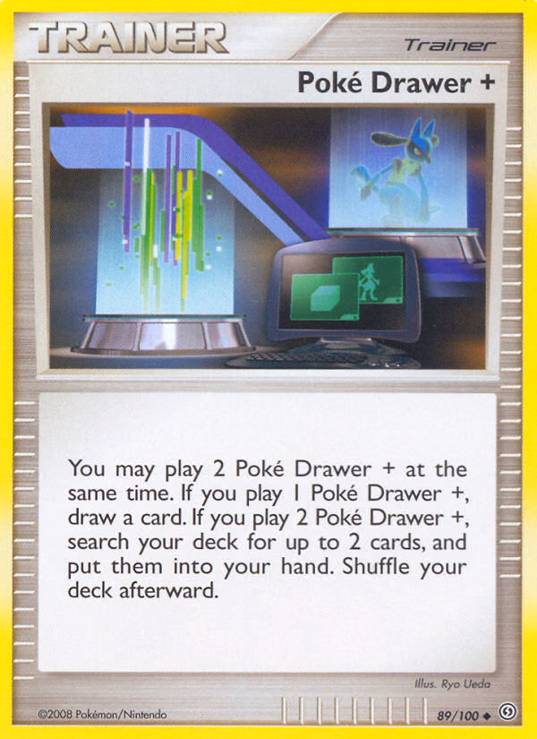 Poké Drawer + Pokemon card (89/100, Stormfront)