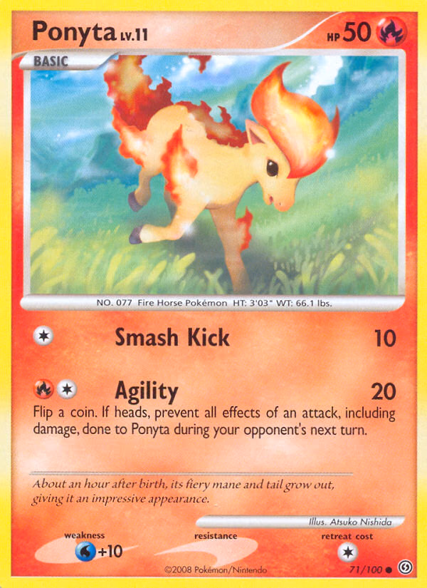 Ponyta Pokemon card (71/100, Stormfront)