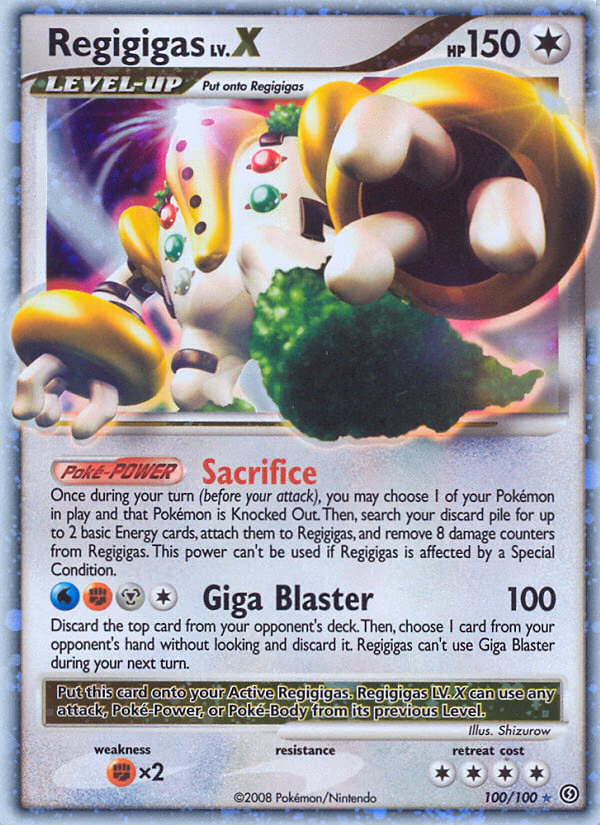 Regigigas LV.X Pokemon card (100/100, Stormfront)