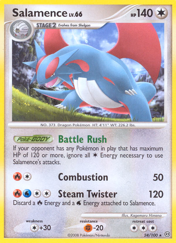 Salamence Pokemon card (24/100, Stormfront)