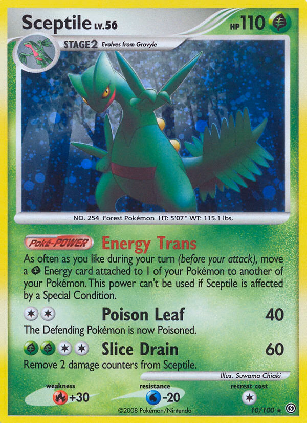 Sceptile Pokemon card (10/100, Stormfront)
