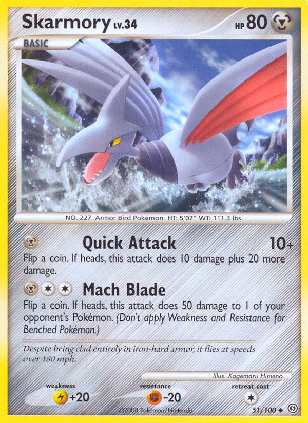 Skarmory Pokemon card (51/100, Stormfront)