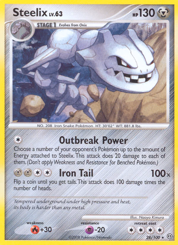Steelix Pokemon card (28/100, Stormfront)
