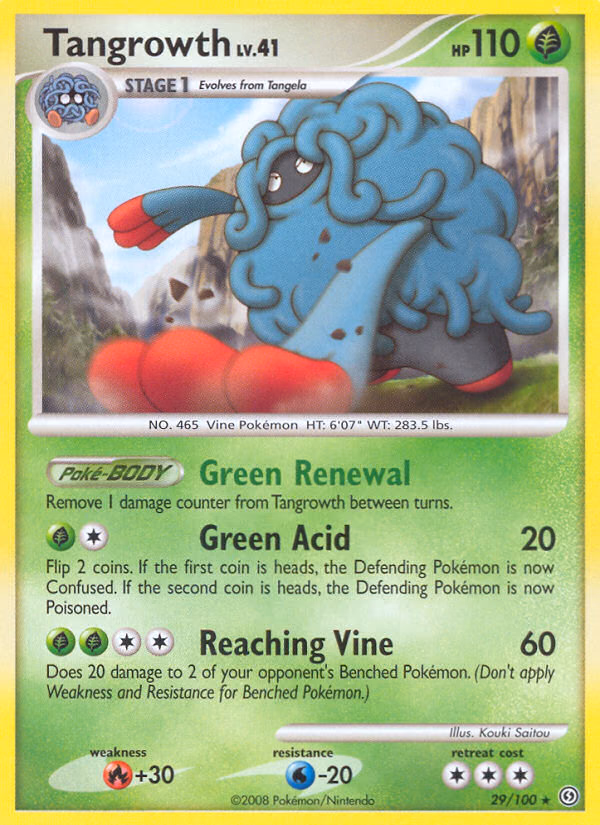 Tangrowth Pokemon card (29/100, Stormfront)