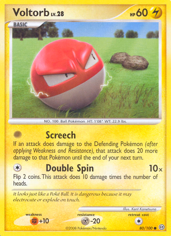 Voltorb Pokemon card (80/100, Stormfront)
