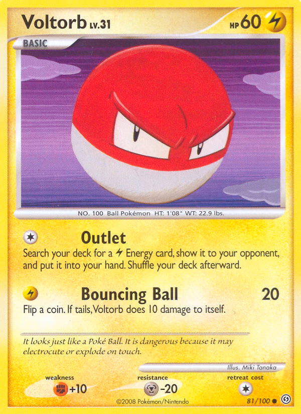 Voltorb Pokemon card (81/100, Stormfront)
