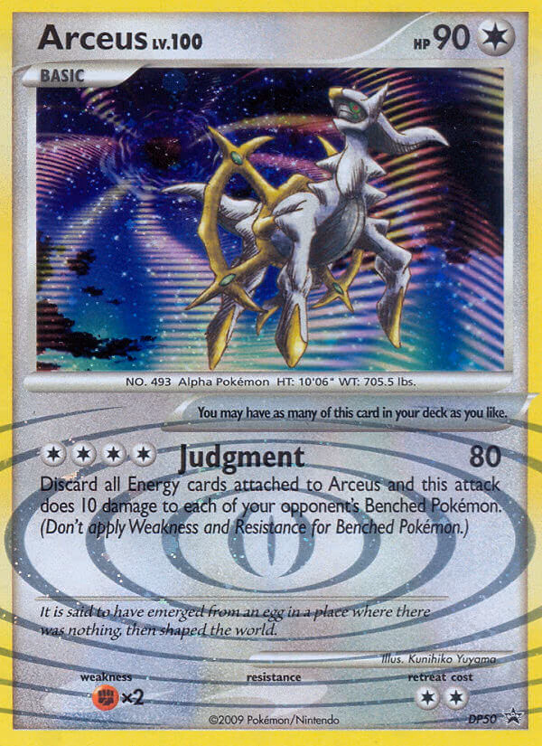 Arceus Pokemon card (DP50, DP Black Star Promos)
