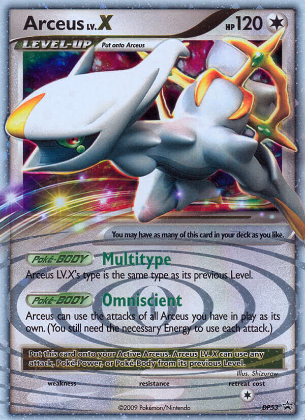 Arceus LV.X Pokemon card (DP53, DP Black Star Promos)