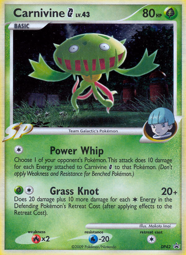 Carnivine G Pokemon card (DP42, DP Black Star Promos)