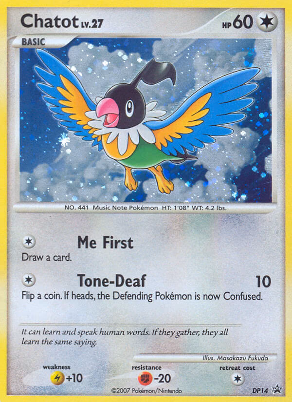 Chatot Pokemon card (DP14, DP Black Star Promos)