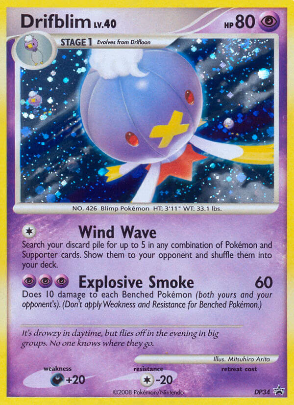 Drifblim Pokemon card (DP34, DP Black Star Promos)