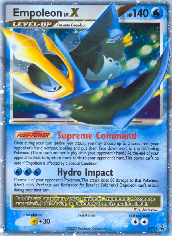 Empoleon LV.X Pokemon card (DP11, DP Black Star Promos)
