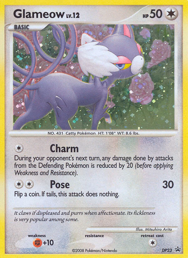 Glameow Pokemon card (DP23, DP Black Star Promos)