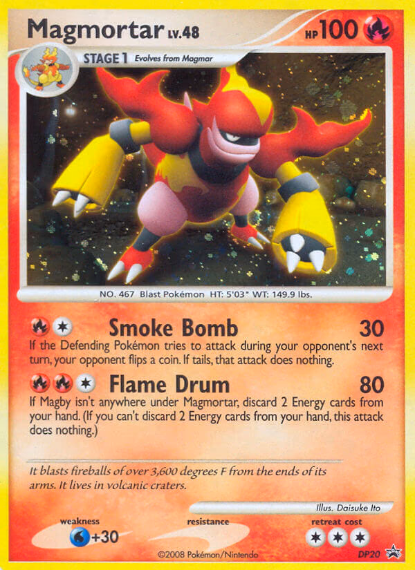 Magmortar Pokemon card (DP20, DP Black Star Promos)