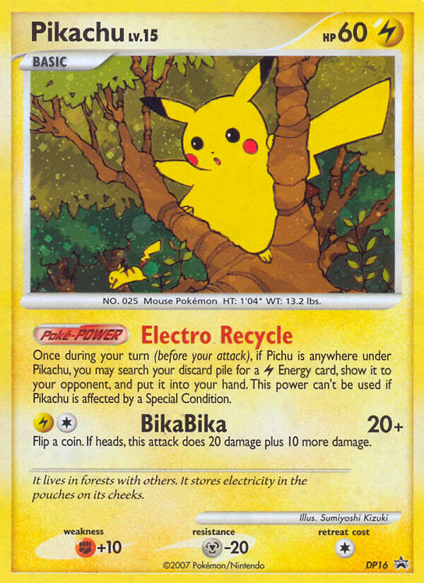 Pikachu Pokemon card (DP16, DP Black Star Promos)