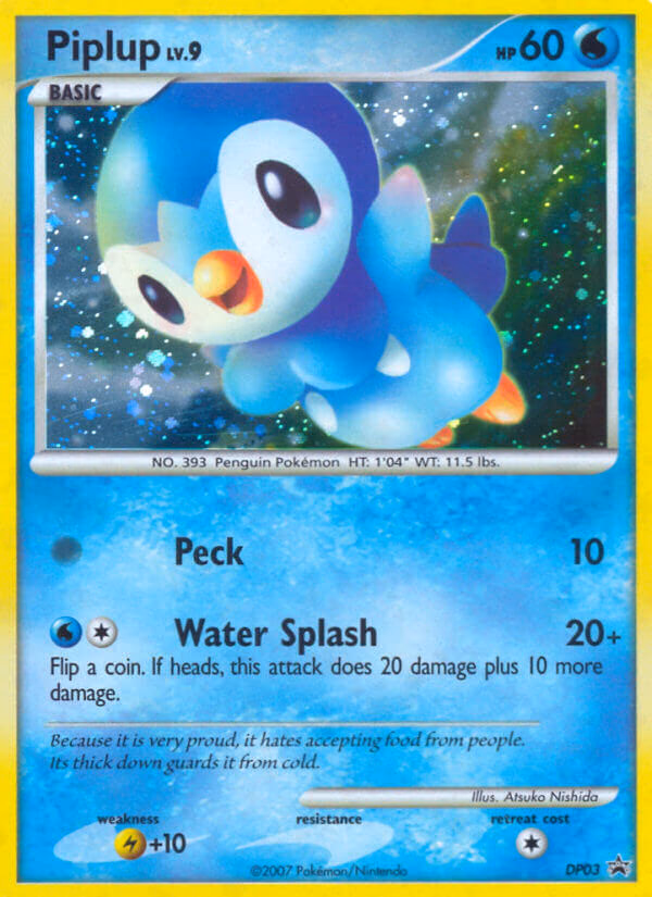 Piplup Pokemon card (DP03, DP Black Star Promos)