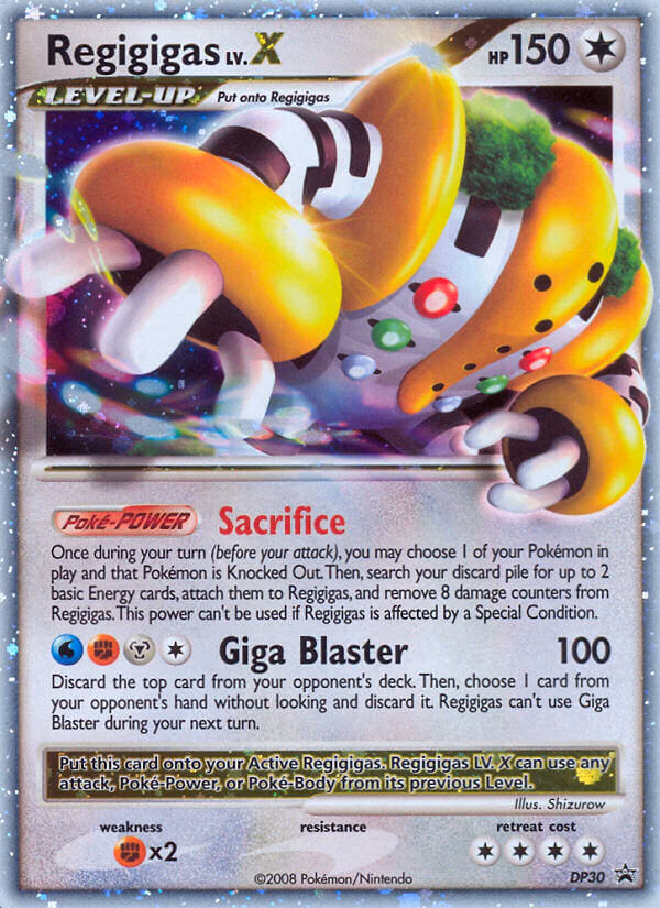 Regigigas LV.X Pokemon card (DP30, DP Black Star Promos)