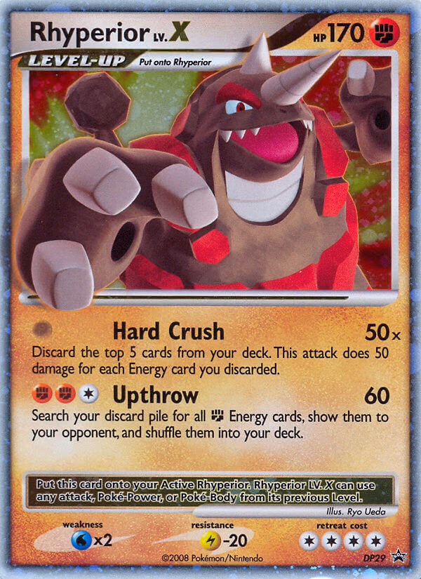 Rhyperior LV.X Pokemon card (DP29, DP Black Star Promos)