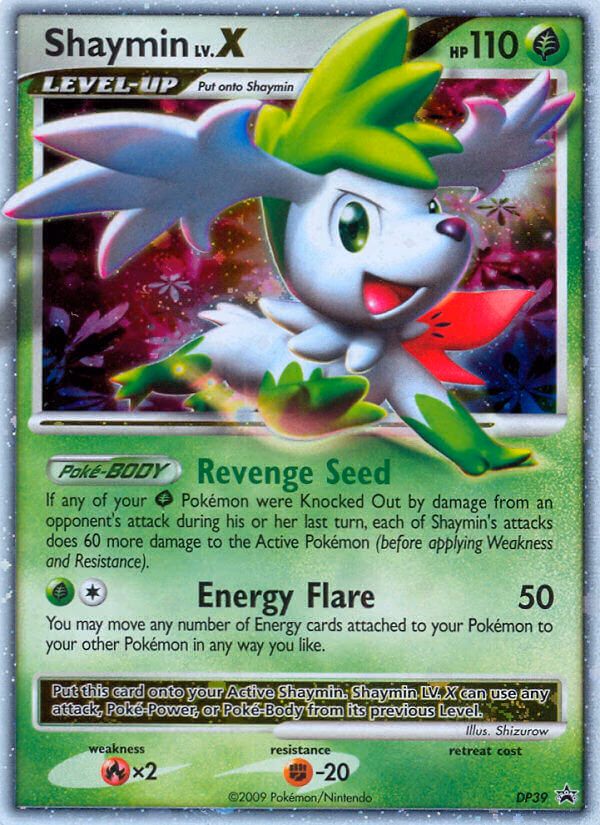 Shaymin LV.X Pokemon card (DP39, DP Black Star Promos)