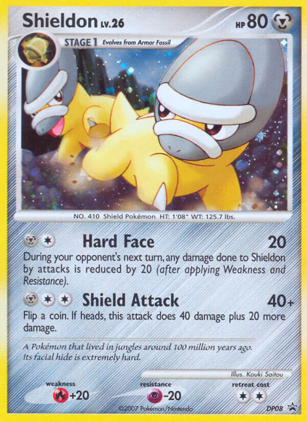 Shieldon Pokemon card (DP08, DP Black Star Promos)