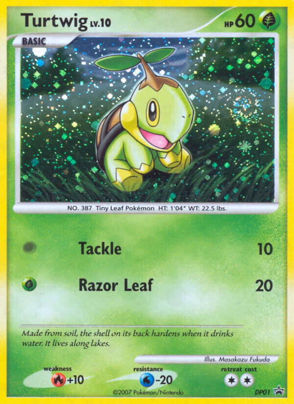 Turtwig Pokemon card (DP01, DP Black Star Promos)