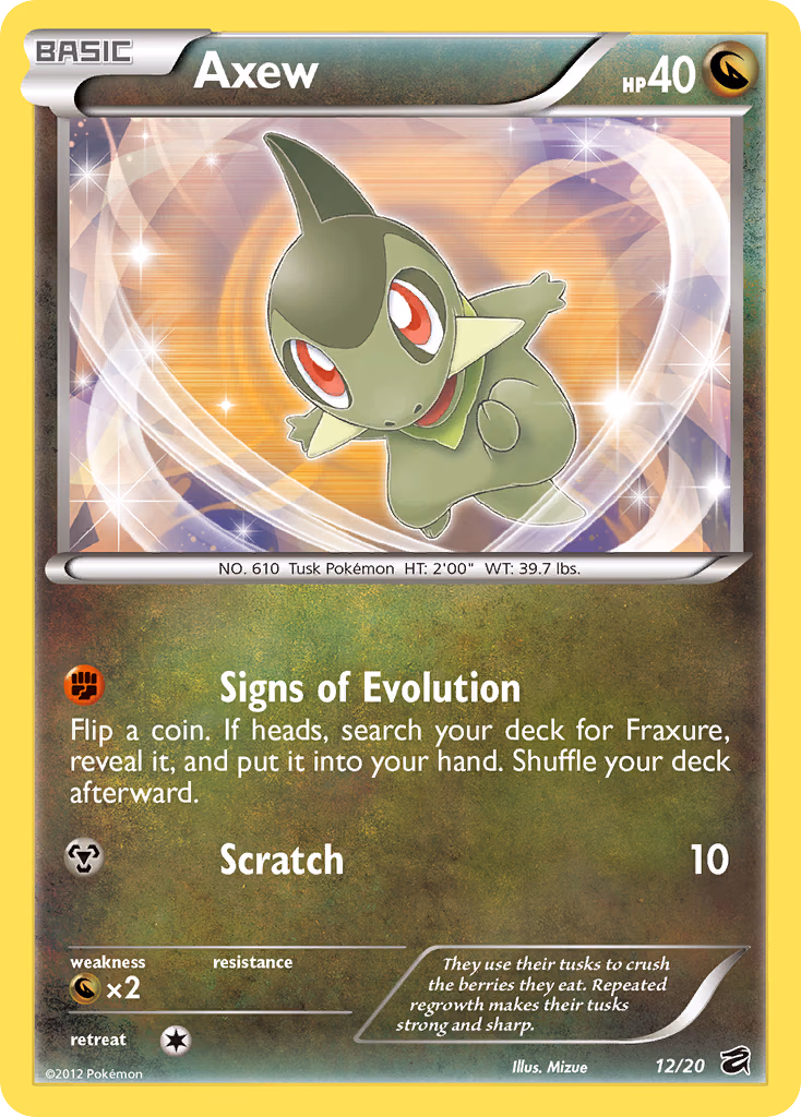 Axew Pokemon card (12/20, Dragon Vault)