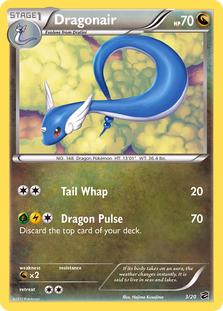 Dragonair Pokemon card (3/20, Dragon Vault)